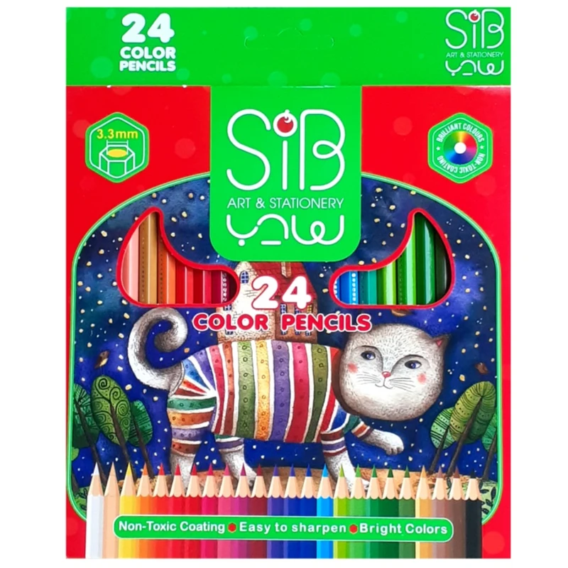 مداد رنگی 24 رنگ سیب مدل فان