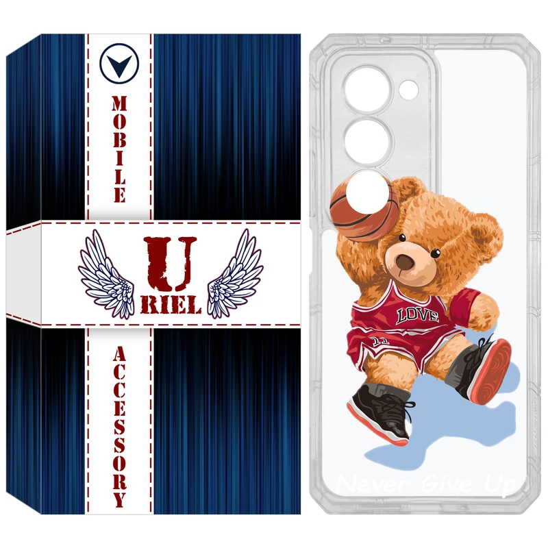 کاور یوریل مدل Clear کد 63 طرح خرس ورزشکار مناسب برای گوشی موبایل شیائومی Redmi 15 4G