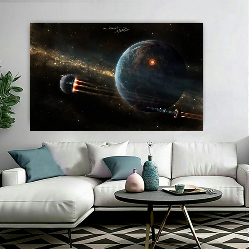 استیکر طرح کهکشان و ستارگان مدل سفینه کد AR2755