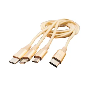 کابل تبدیل TYPE C به لایتنینگ/USB-C/MicroUSB باسئوس مدل RAPID SERIES طول 1.2 متر