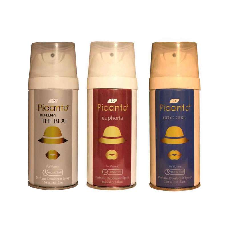 اسپری خوشبو کننده بدن زنانه پیکانتو مدل pw6 حجم 150 میلی لیتر مجموعه 3 عددی