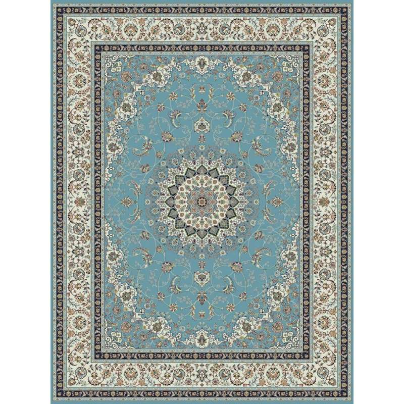 فرش ماشینی ساوین طرح نایین کد 4509 زمینه آبی