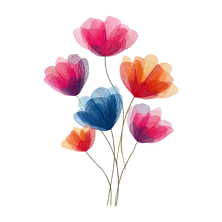 استیکر پارچه و لباس پاد آفرین مدل کارتونی فانتزی طرح گل کد S5514