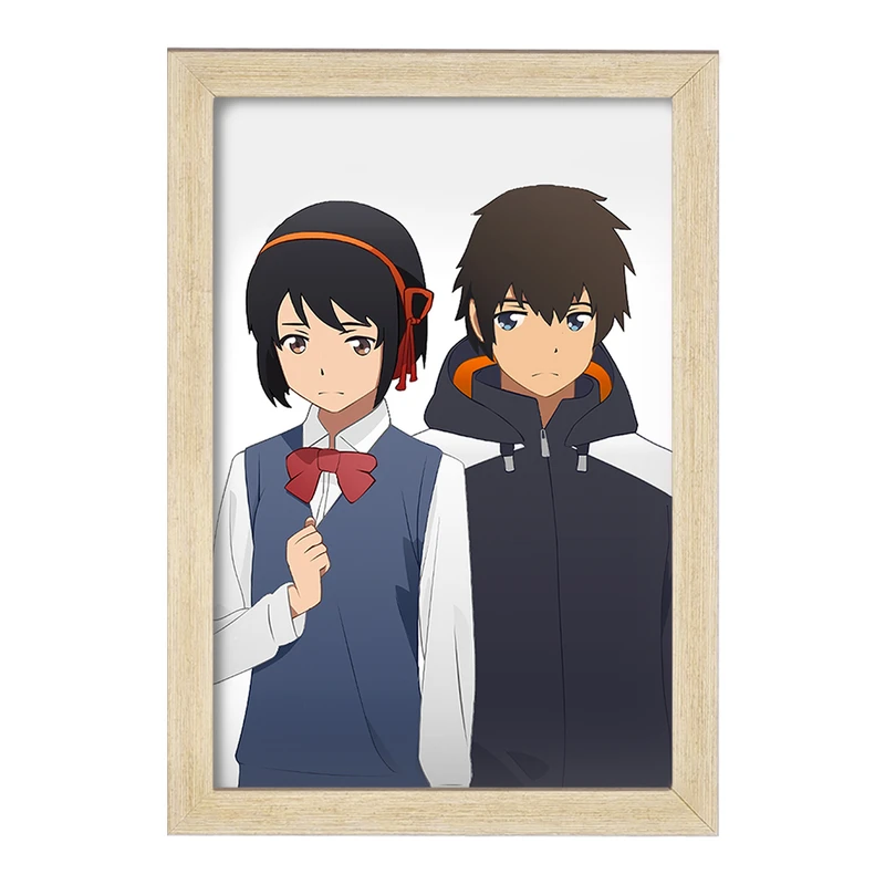 تابلو خندالو مدل تاکی تاچیبانا و میتسویا میامیزو انیمه یورنیم Your Name  کد 16285