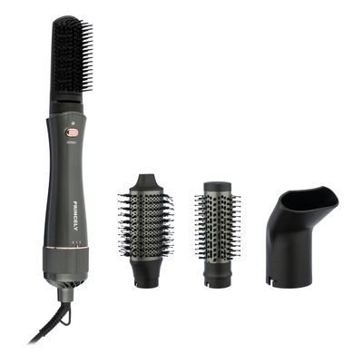 سشوار برس‌دار حالت‌دهنده پرنسلی مدل PR331AT با موتور DC، توان 240 وات، تنظیمات دما یک حالته، تنظیم سرعت دو سرعته، سری صاف‌کننده، همراه با سری شانه‌دار، برس گرد پهن، برس تخت، متمرکزکننده پهن، سری دندانه‌دار و کیف نگه‌دارنده