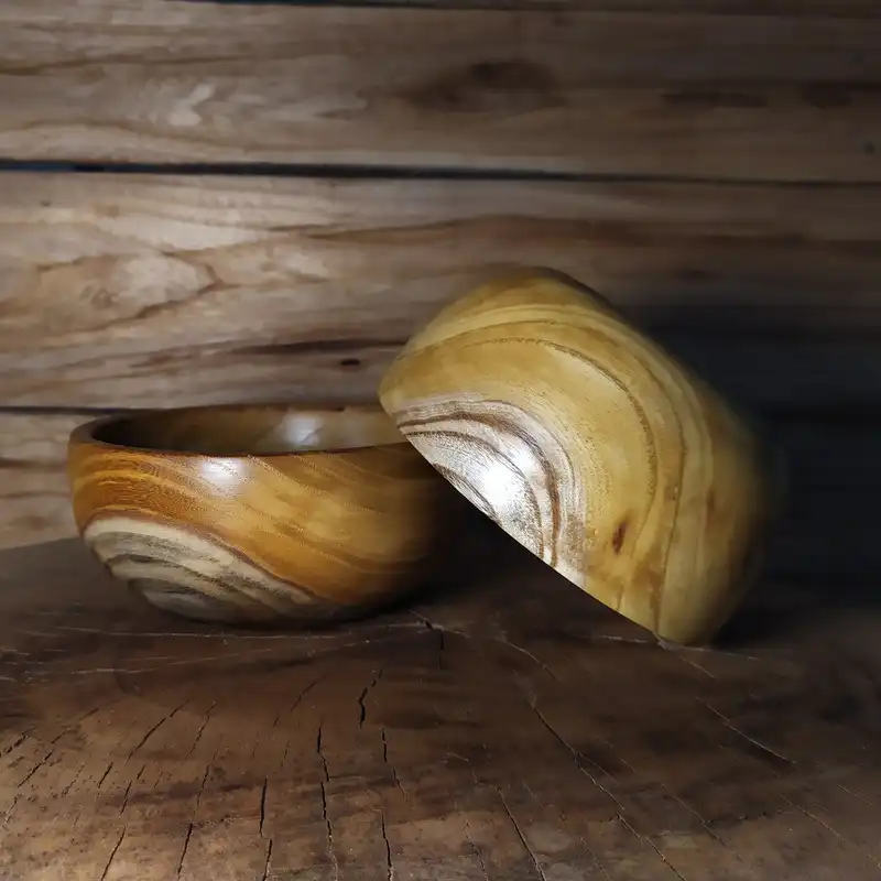 کاسه چوبی مدل cab12 بسته 2 عددی