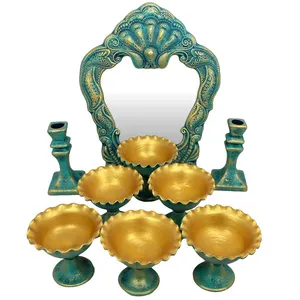 مجموعه ظروف هفت سین 9 پارچه دست نگار مدل جام لب چین کد 1