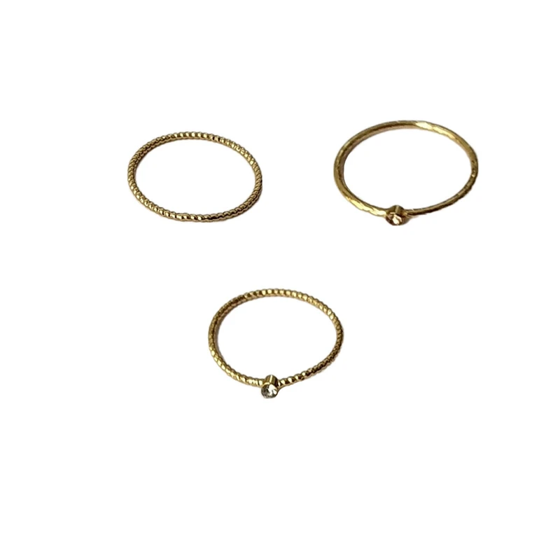 انگشتر زنانه سیکس مدل مینیمال کد h30 مجموعه 3 عددی