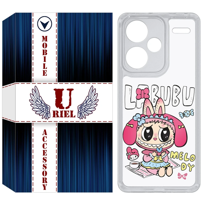 کاور یوریل قاب مدل Clear کد 140 طرح لبوبو Labubu مناسب برای گوشی موبایل شیائومی Redmi Note 13 Pro Plus