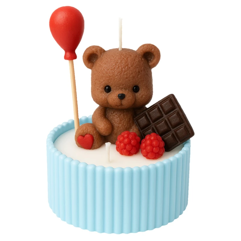 شمع دست ساز معطر مدل خرس با رایحه هلو  زمان اتمام 3 ساعت