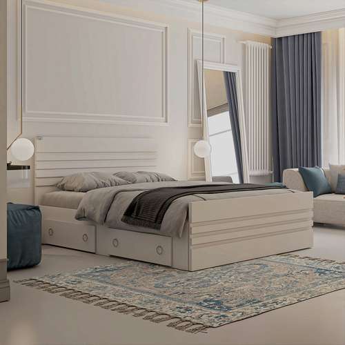 تخت خواب ملامینه دو نفره اعیان مدل FH860 سایز 160x200 سانتی متر