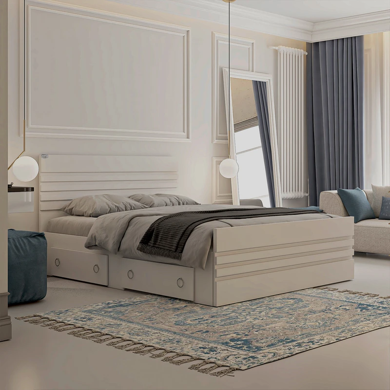 تخت خواب ملامینه دو نفره اعیان مدل FH860 سایز 160x200 سانتی متر