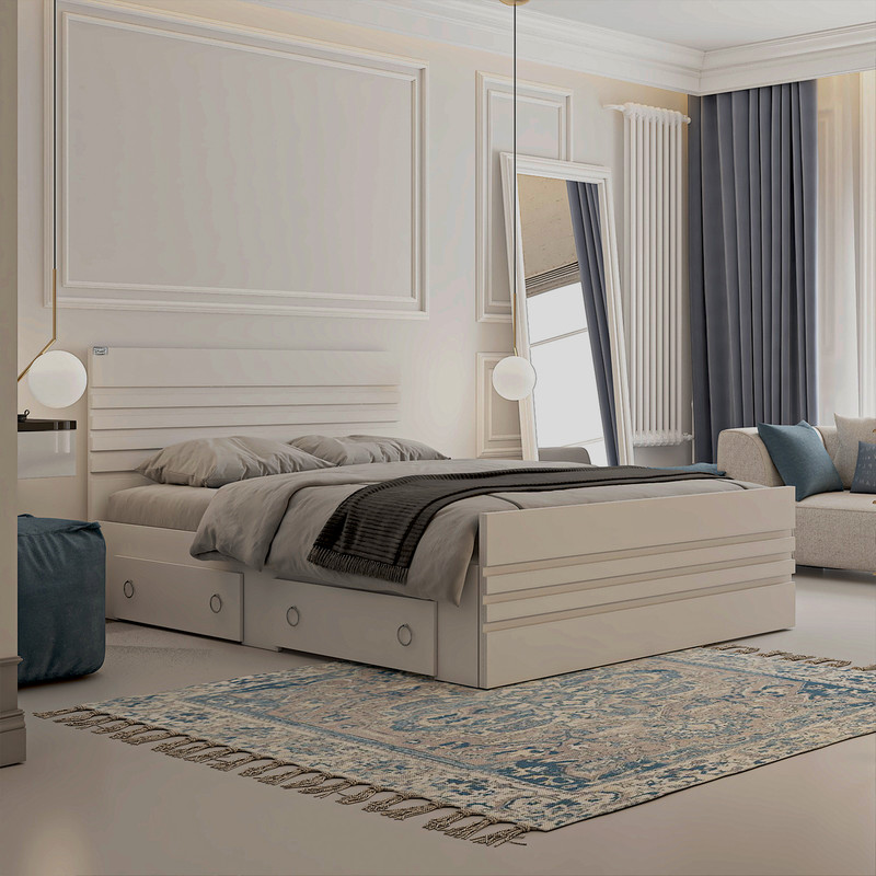 تخت خواب ملامینه دو نفره اعیان مدل FH860 سایز 160x200 سانتی متر