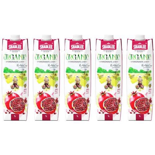 آب انار ارگانیک شادلی - 1 لیتر بسته 5 عددی