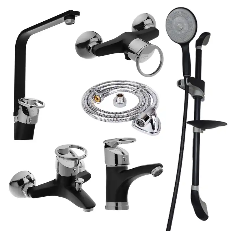 ست شیر الات شیرآلات بهداشتی و ساختمانی توفیق مدل تنسو النگویی مجموعه 6 عددی