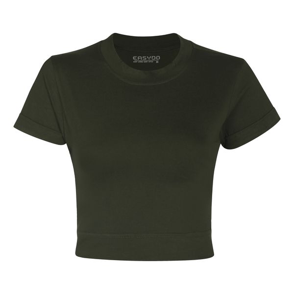 کراپ‌ تی‌شرت آستین کوتاه زنانه ایزی دو مدل 9879004910018