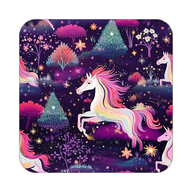 زیر لیوانی کاکتی طرح اسب تک شاخ و یونیکورن مدل mp31880