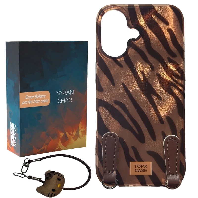 کاور یاران قاب مدل coco مناسب برای گوشی موبایل اپل iPhone 16 به همراه بنداویز