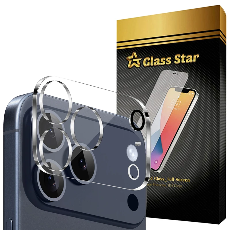  محافظ لنز دوربین شیشه‌ای گلس استار مدل 3DST مناسب برای گوشی موبایل اپل iPhone 17 Pro