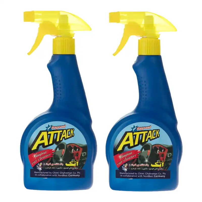 اسپری پاک کننده داخل اتومبیل اتک مدل Magical-2 حجم 500 میلی لیتر مجموعه 2 عددی