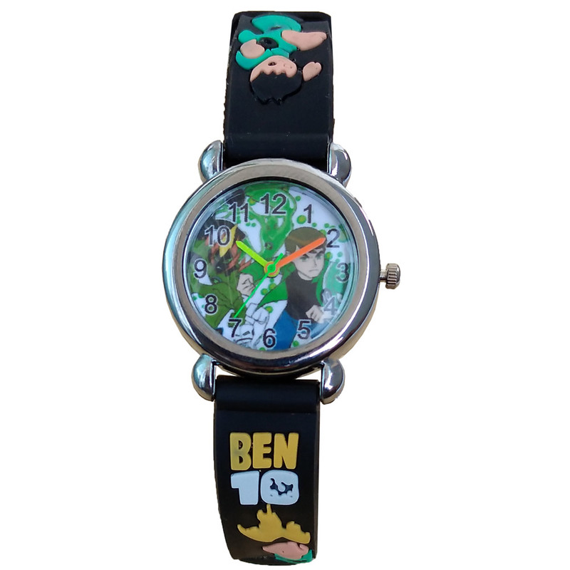 ساعت  مچی عقربه ای پسرانه مدل بندسیلیکونی بن تن کد BLK