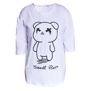 تی شرت اورسایز زنانه کد 777 رنگ سفید