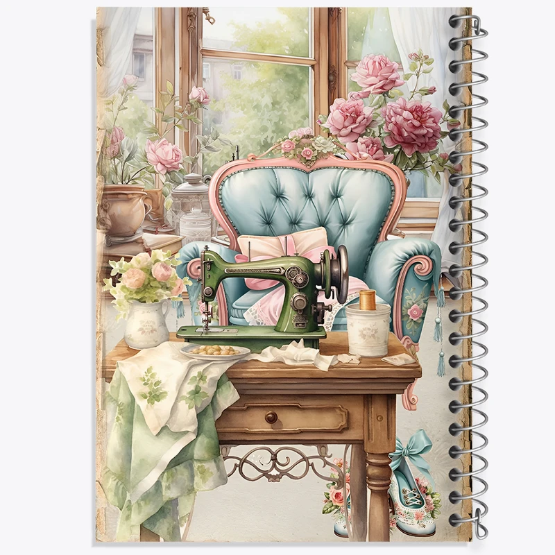 دفتر مشق 50 برگ خندالو طرح چرخ خیاطی کد N2009