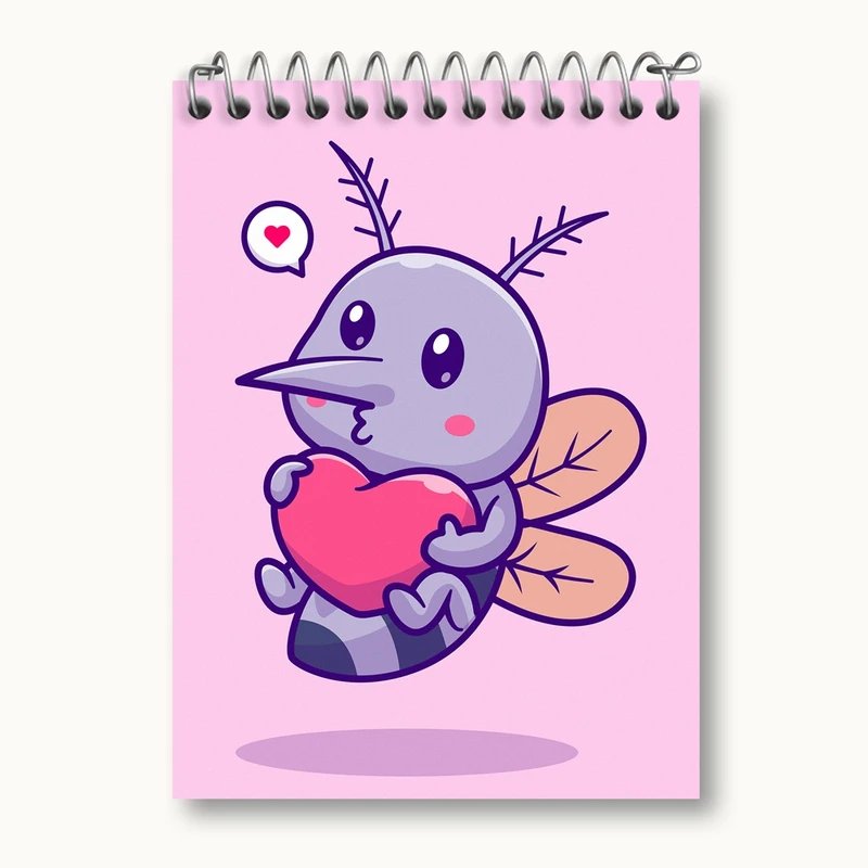 دفتر یادداشت 50 برگ خندالو مدل حیوانات بامزه پشه کد 29674