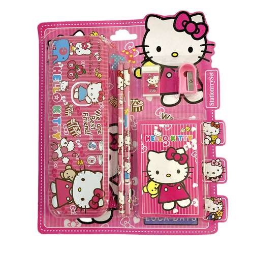 بسته لوازم تحریر مدل دوستان طرح کیتی مجموعه 6 عددی