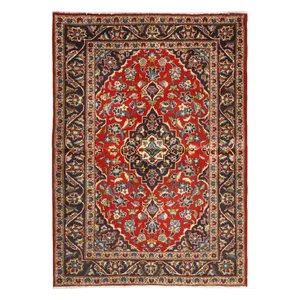 فرش دستبافت یک و نیم متری مدل کاشان کد 503478C