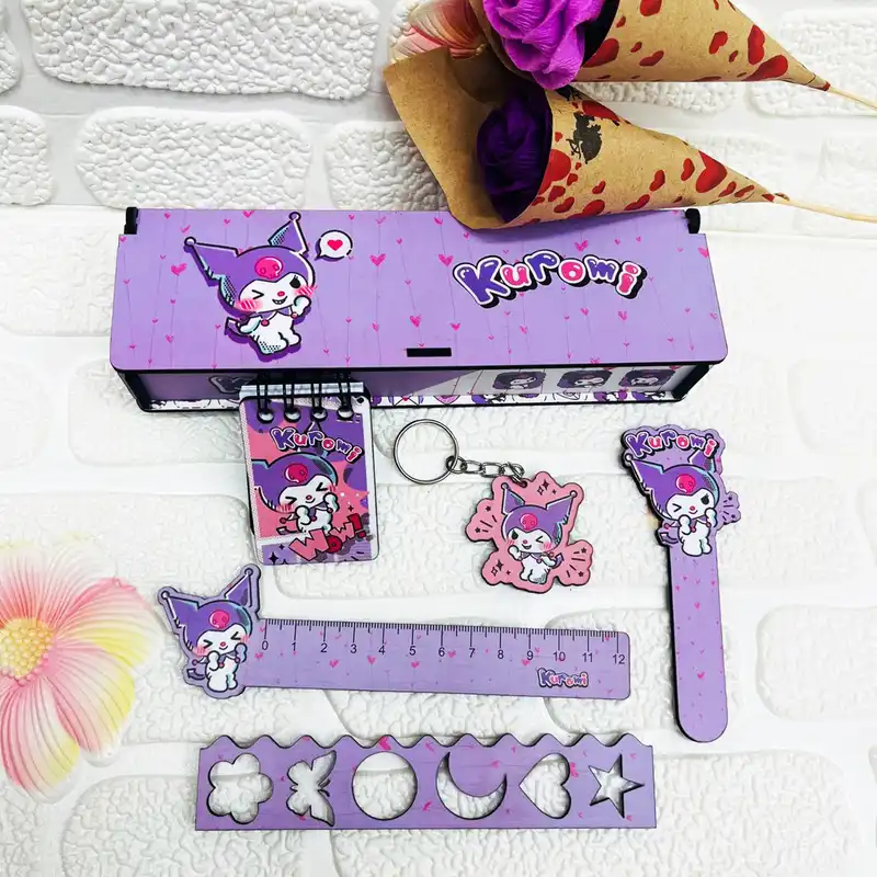 بسته لوازم تحریر مدل کرومی مجموعه 6 عددی