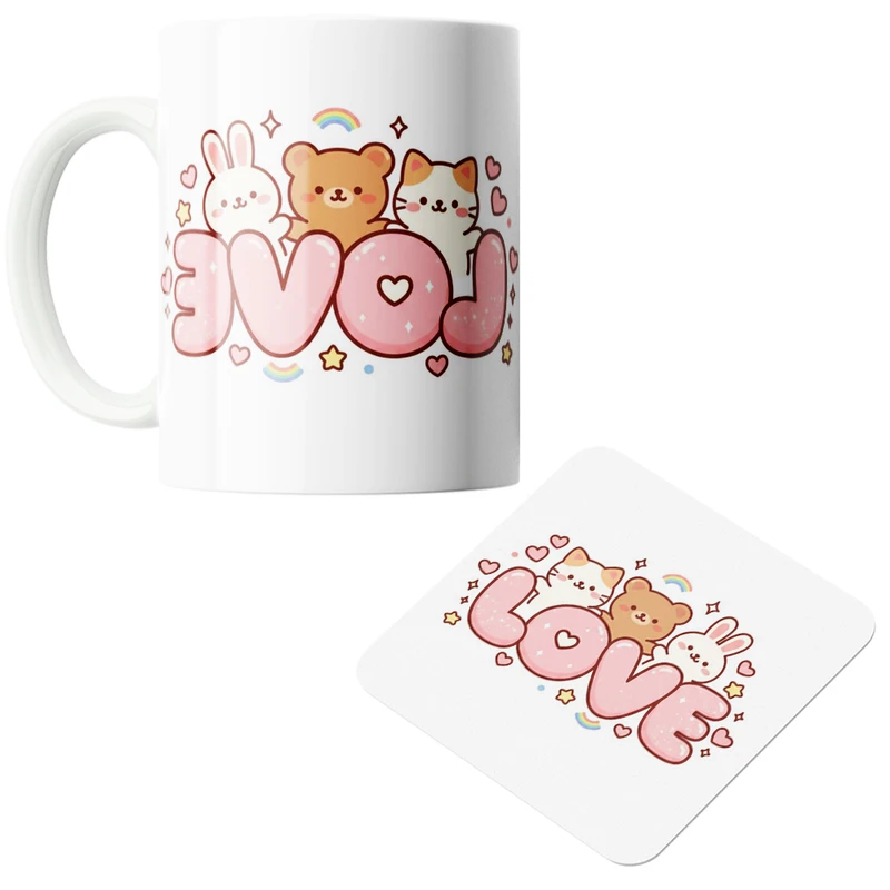 ماگ پاد آفرین مدل فانتزی کد ۷۷ همراه با زیرلیوانی