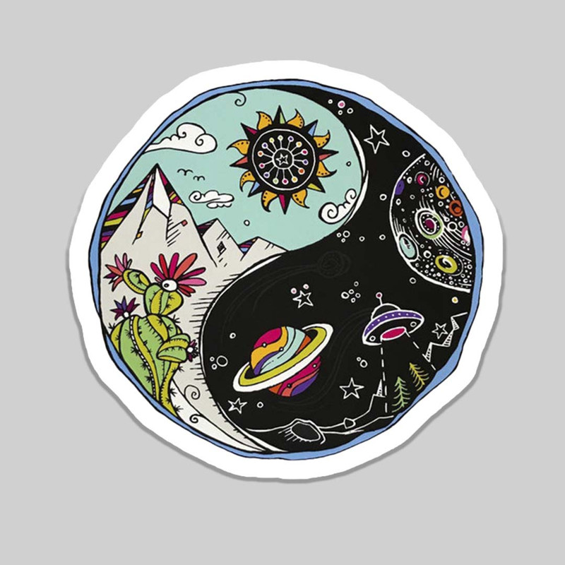 استیکر لپ تاپ طرح یین و یانگ کد 1750