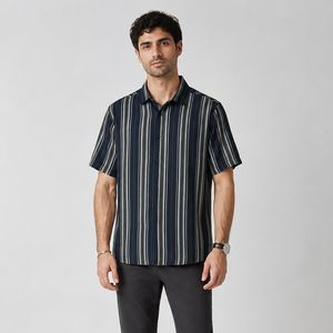 پیراهن آستین کوتاه یقه برگردان با تنخور معمولی (regular fit) مردانه باینت مدل 854