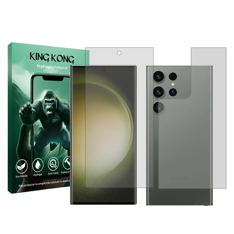 محافظ صفحه نمایش شفاف کینگ کونگ مدل Tough مناسب برای گوشی موبایل سامسونگ Galaxy S23 Ultra  به همراه محافظ پشت گوشی
