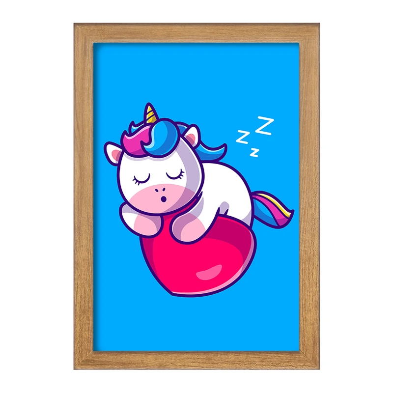 تابلو خندالو مدل اسب تک شاخ یونیکورن  کد 3825