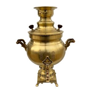 سماور ذغالی برنجی مدل توپی