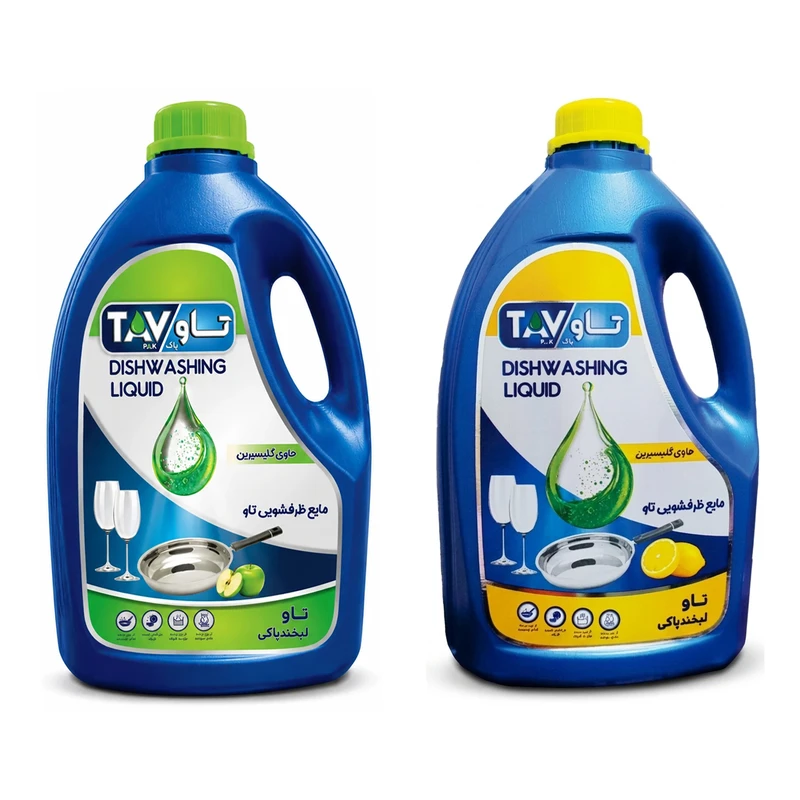 مایع ظرفشویی تاو مدل Apple-Limon حجم 3750 میلی لیتر مجموعه 2 عددی