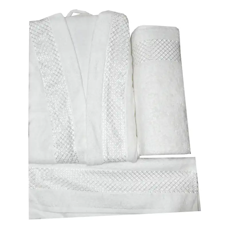 سرویس حوله پالتویی 3 تکه پاپیلا مدل Boronz seti