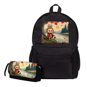 کوله پشتی مدرسه طرح لابوبو به همراه جامدادی