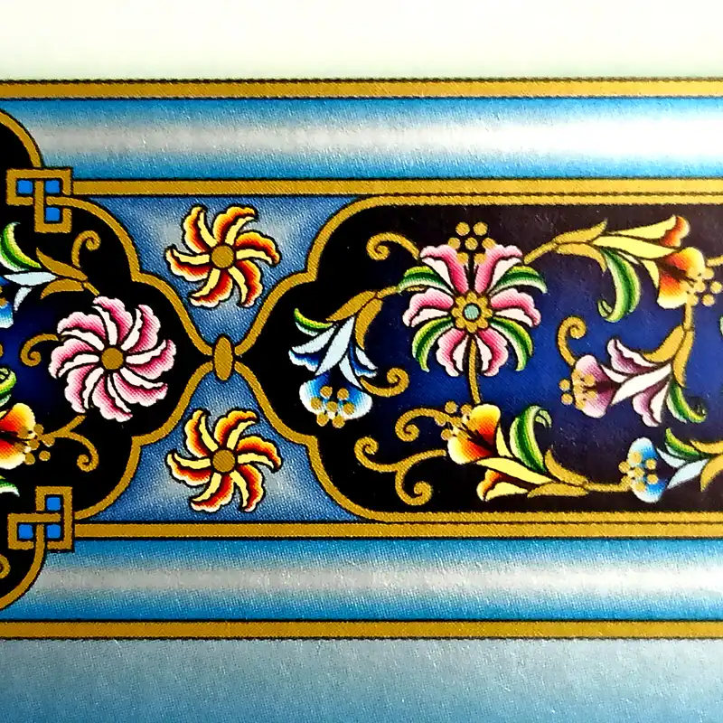 کاغذ تذهیب A4 خانه تذهیب طرح گل‌فرنگ و ابروباد کد 4022 بسته 20عددی