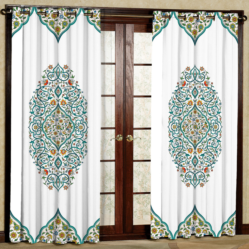 پرده مدل طرح دار هازان پانچی کد 1216 سایز 140x200 سانتی متر