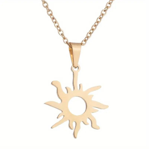 گردنبند طلا 18 عیار زنانه آرا مدل خورشیدی