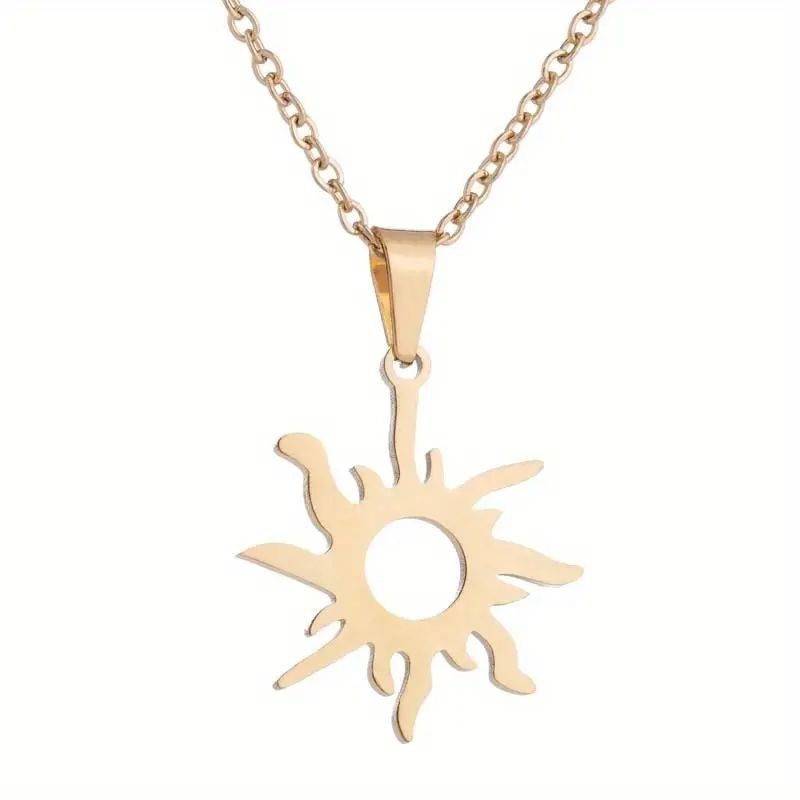 گردنبند طلا 18 عیار زنانه آرا مدل خورشیدی - - 1