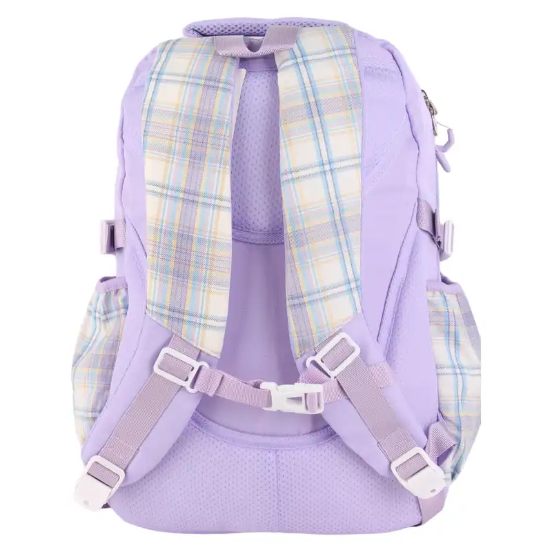 کوله پشتی طرح چهارخونه کد 3814 به همراه کیف غذا