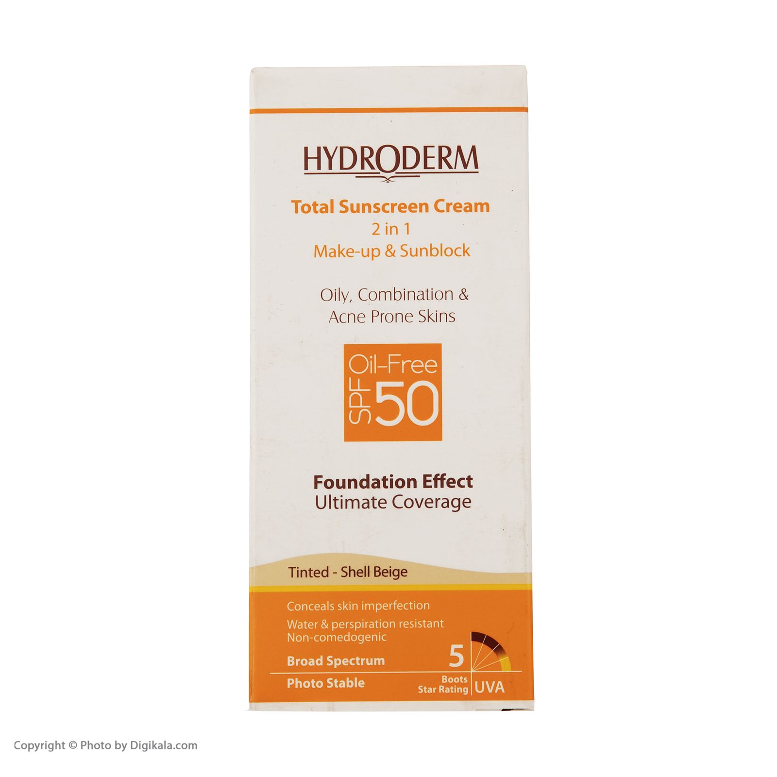 کرم ضد آفتاب رنگی SPF 50 هیدرودرم مدل 01  مناسب برای پوست چرب حجم 40 میلی لیتر -  - 2