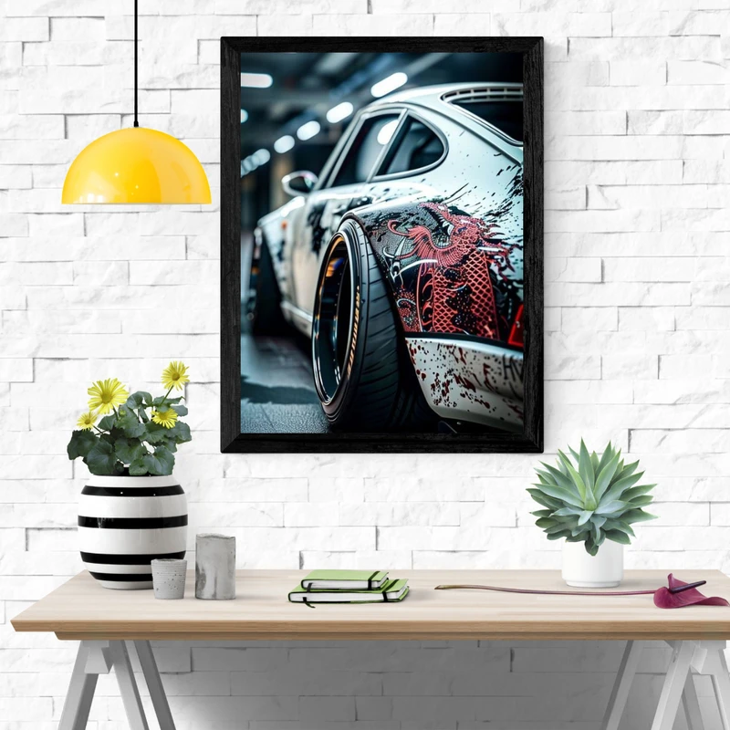 تابلو نوری طرح ماشین کد m4 فریم مشکی 