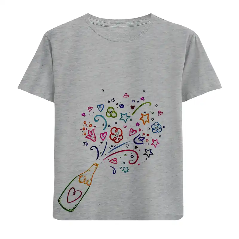 تی شرت آستین کوتاه بچگانه مدل نوشیدنی قلب F614