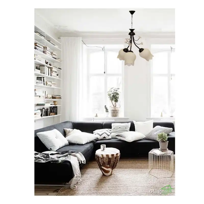 لوستر 3 شعله پلاس نور شو مدل کاج 4