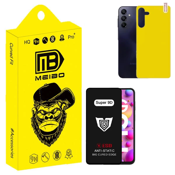  محافظ صفحه نمایش میبو مدل Super 9D Guard مناسب برای گوشی موبایل سامسونگ galaxy a15 به همراه محافظ پشت گوشی